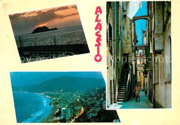 ALASSIO Savona Liguria IT Fliegeraufnahme Ortspartie