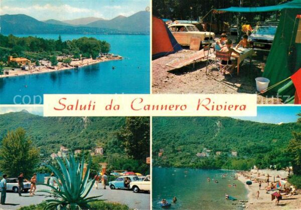 Cannero Riviera Lago Maggiore Fliegeraufnahme Camping Strand