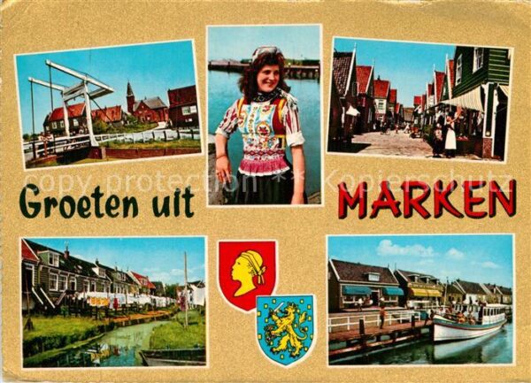 Marken Ziebrücke Ortspartie Tracht