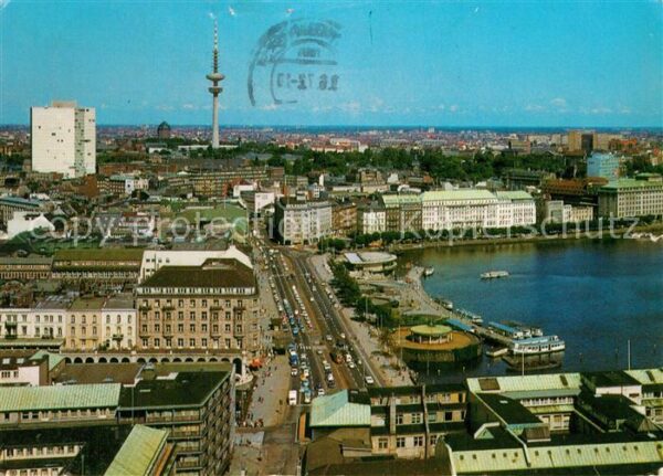 Hamburg Jungfernstieg Fliegeraufnahme Fernsehtu