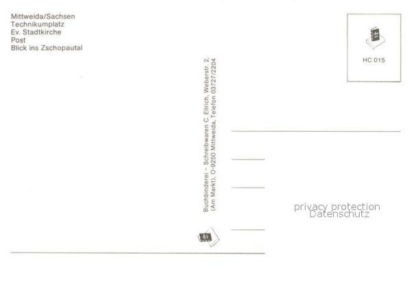 Mittweida Technikumplstz Stadtkirche Post Zschopa – Bild 2