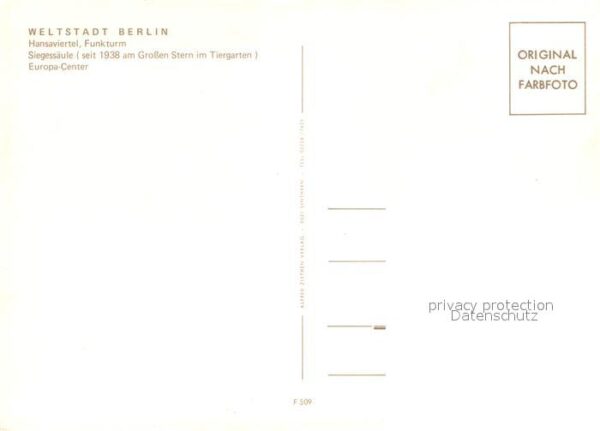 Berlin Funkturm Hansaviertel Europa-Center Sie – Bild 2