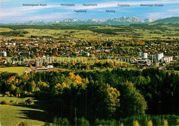 Kempten Allgaeu Blick vom Marienberg auf Säuling und Zu