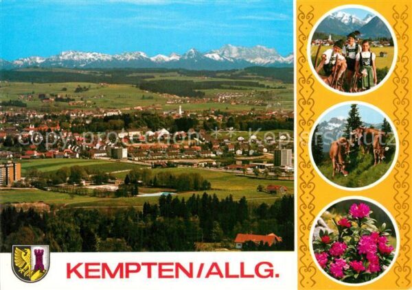 Kempten Allgaeu Blick vom Mariaberg auf Säuling und Zug
