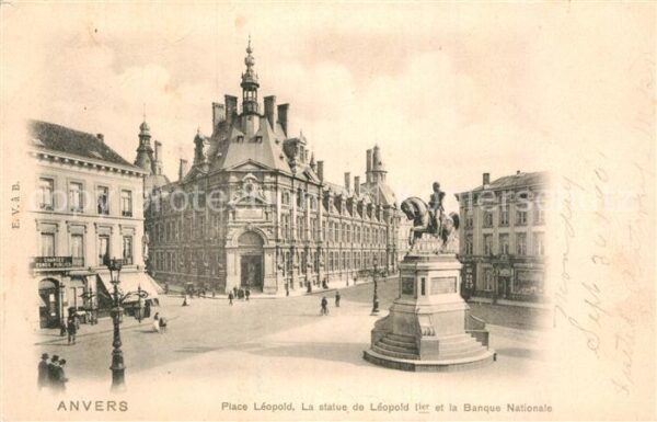 Anvers Antwerpen Place Leopold Statue de Leopold 1er Ban