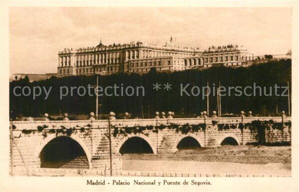 Madrid Spain Palacio Nacional y Puente de Segovia