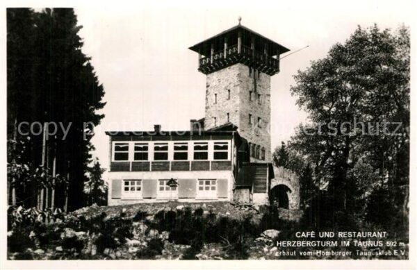 Bad Homburg Cafe und Restaurant Herzbergturm im Tau