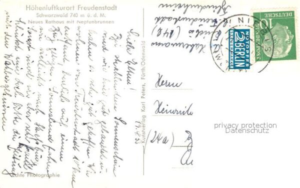 Freudenstadt Neues Rathaus mit Neptunbrunnen – Bild 2