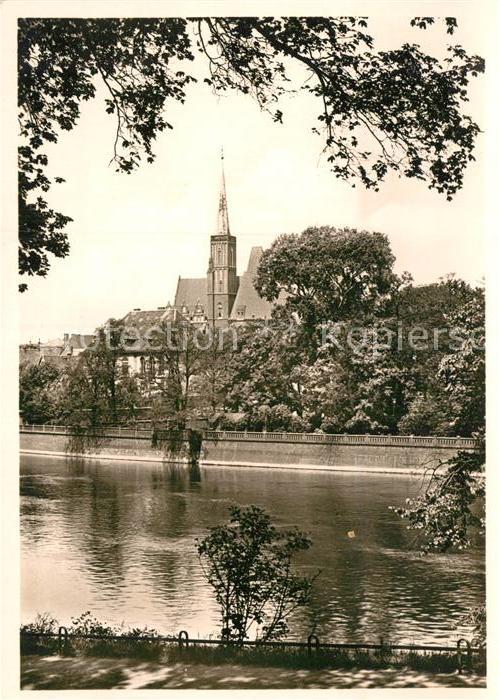 Breslau Niederschlesien Dominsel und Kreuzkirche