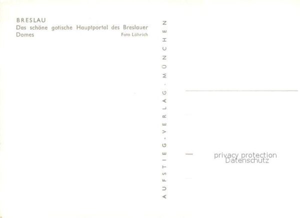 Breslau Niederschlesien Hauptportal des Domes – Bild 2