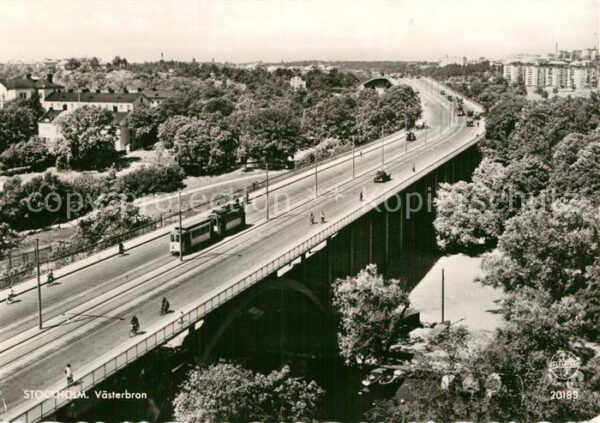 Stockholm Västerbron Brücke Strassenbahn