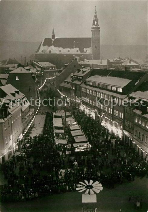 Schneeberg Erzgebirge Marktplatz Kirche zur Weihnachtszeit We