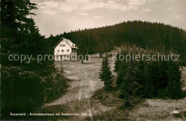 Bayerwald Rachelschutzhaus mit Rachelgipfel Bayer