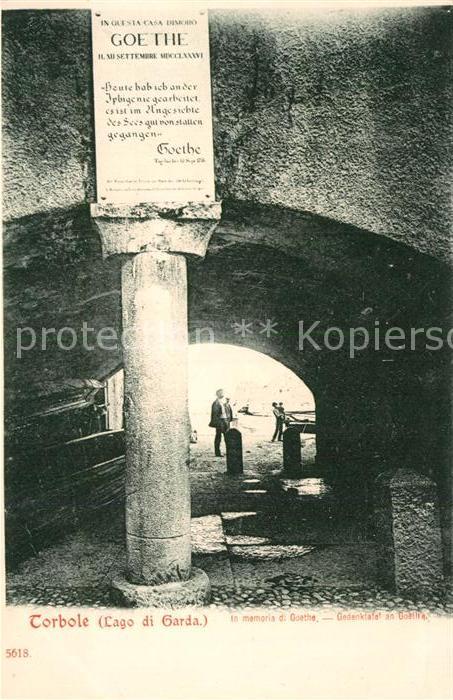 Torbole Lago di Garda Goethe Gedenktafel Gardasee