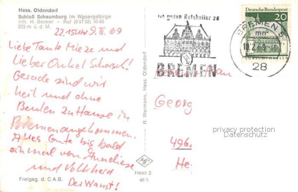 Hessisch Oldendorf Schloss Schaumburg im Wesergebirge Flie – Bild 2