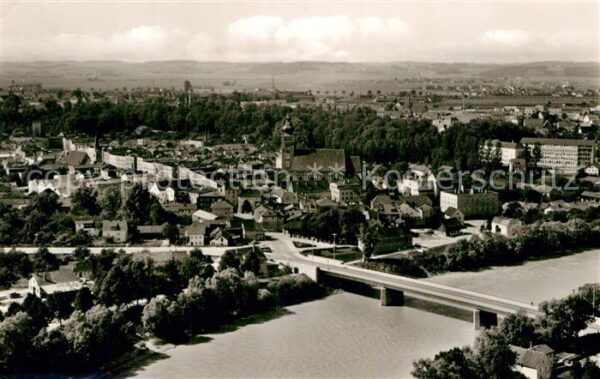 Muehldorf Inn Inn Brücke Fliegeraufnahme