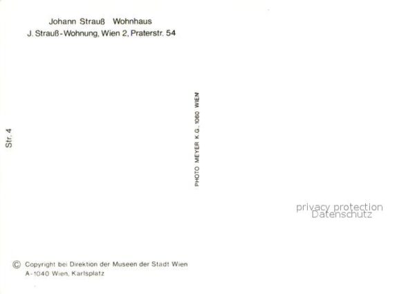 Wien Johann Strauss Wohnhaus Künstlerkarte – Bild 2