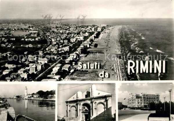 Rimini Panorama Strand Tempel Gebäude