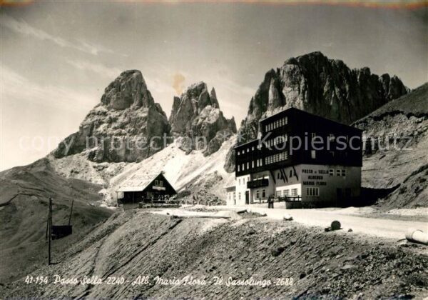 Passo Sella Albergo Maria Flora Sassolungo Gebirgsp
