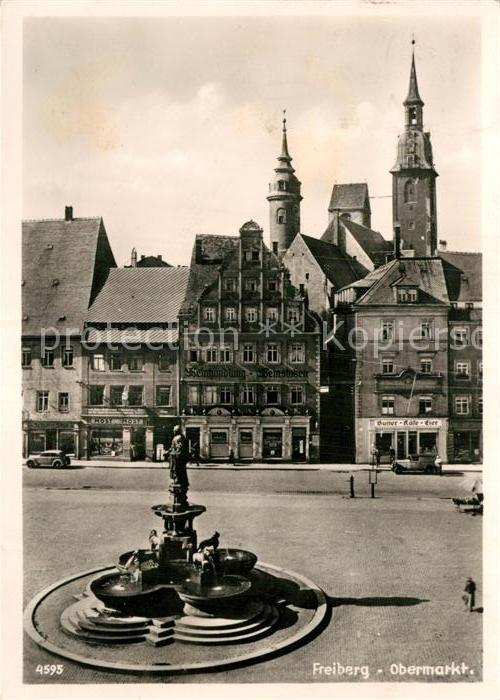 Freiberg Sachsen Obermarkt Brunnen
