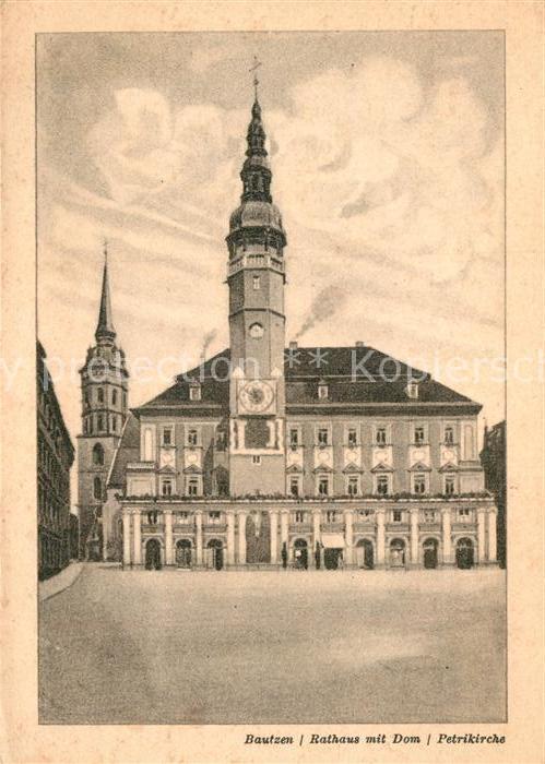 Bautzen Rathaus mit Dom Petrikirche