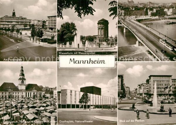 Mannheim Paradeplatz Wasserturm Wasserspiele Kur