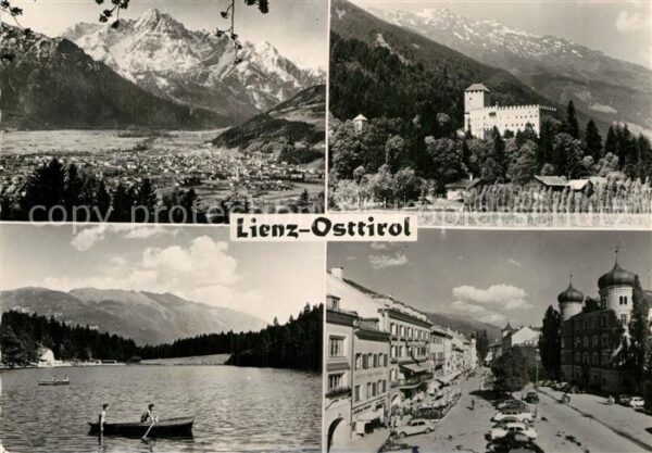 Lienz Tirol Gesamtansicht mit Apenpanorama Schloss