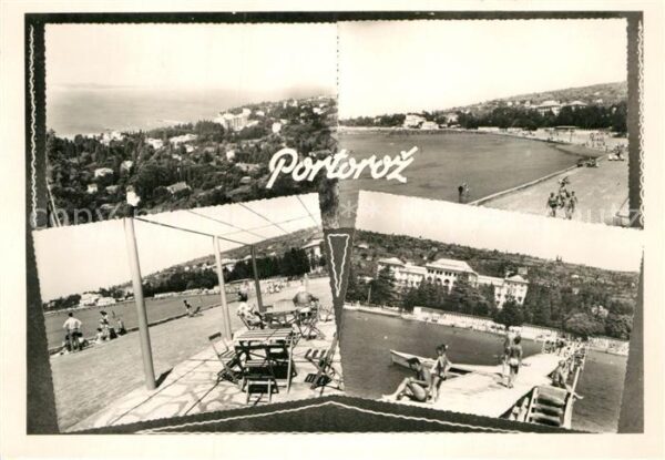 Portoroz Panorama Küste Strand Promenade Badeste