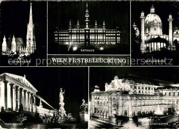Wien Festbeleuchtung Stephansdom Rathaus Kar