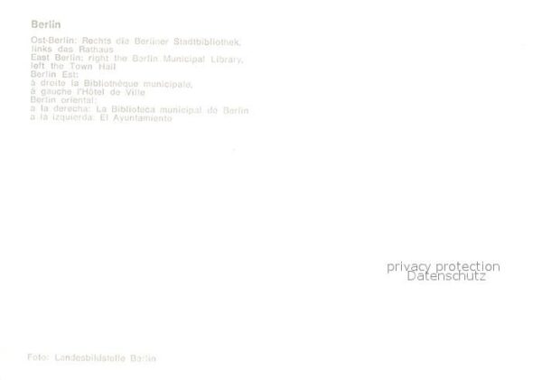 Berlin Ost Berlin Stadtbibliothek Rathaus – Bild 2