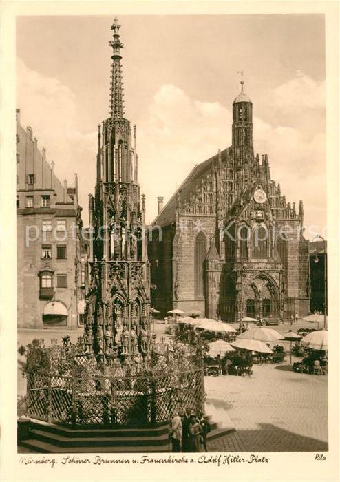 Nuernberg Schöner Brunnen Frauenkirche Platz