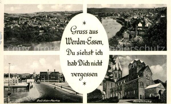 Werden Ruhr Panorama Brücke Abteikirche