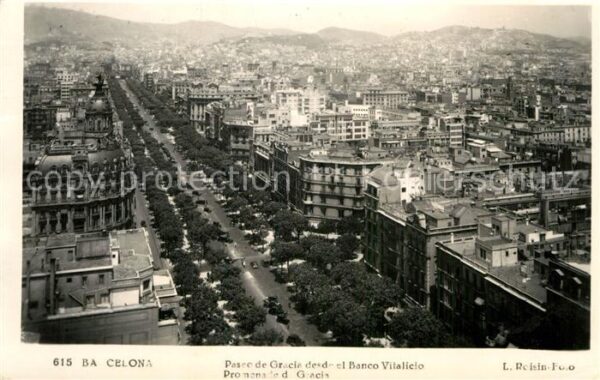 Barcelona Cataluna Paseo de Gracia desde el Banco Vitalici