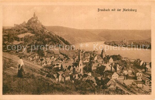 Braubach Rhein Panorama mit Marksburg