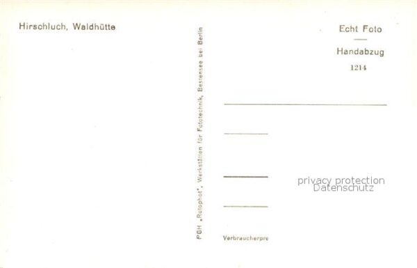 Hirschluch Waldhütte Handabzug – Bild 2