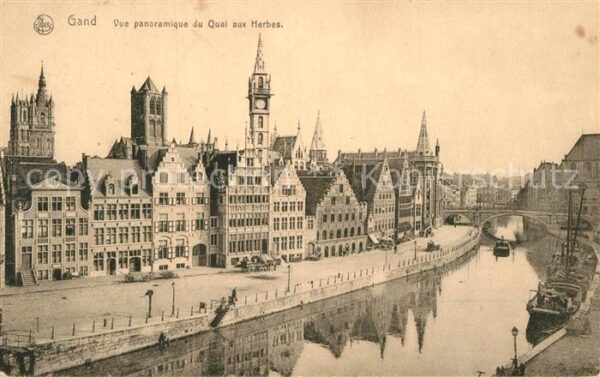 Gand Belgien Vue panoramique du Quai aux Herbes