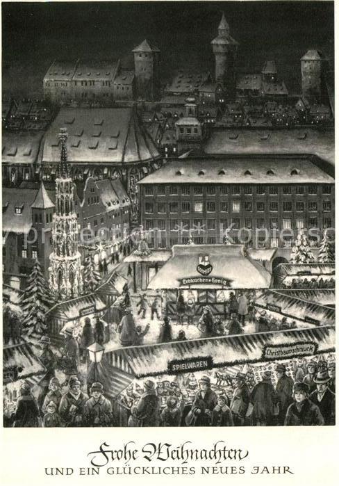 Nuernberg Christkindlesmarkt Weihnachtskarte Neuj
