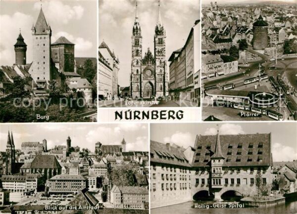 Nuernberg Burg Lorenzkirche Plärrer Heilig Geist