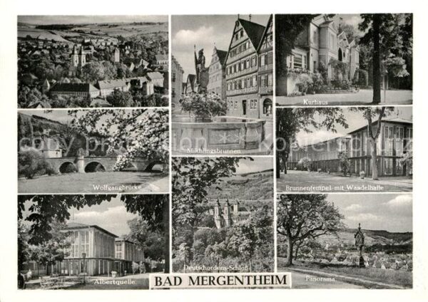 Bad Mergentheim Gesamtansicht Wolfgangbrücke Albertquel