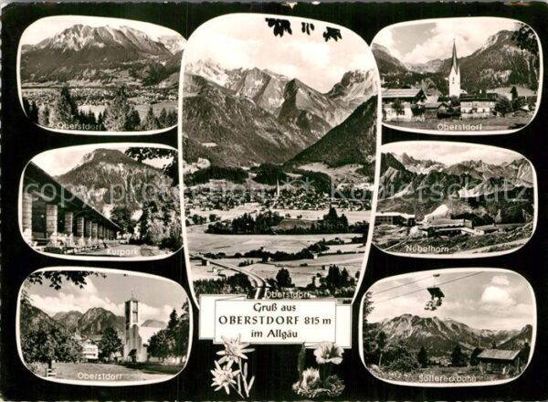 Oberstdorf Gesamtansicht mit Alpenpanorama Kurpark