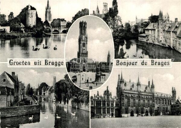 Brugge Markt Glockenturm Kanal Rathaus