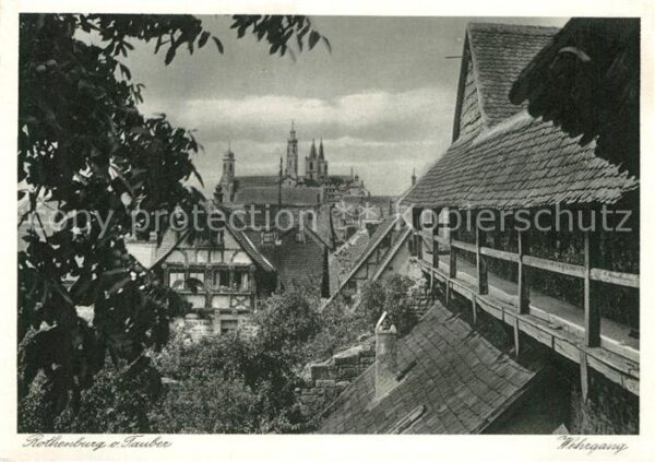 Rothenburg Tauber Wehrgang Kupfertiefdruck