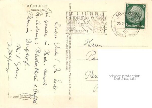 Muenchen Universität Kupfertiefdruck – Bild 2