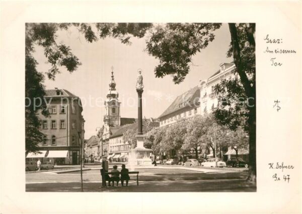 Graz Steiermark Partie am eisernen Tor Säule Kirche