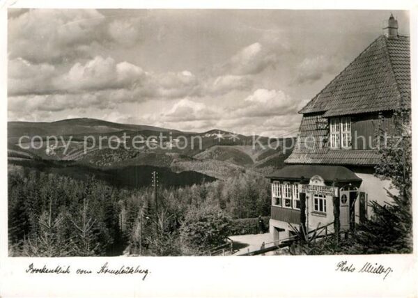 Wernigerode Harz Brockenblick vom Armeleuteberg Berggast