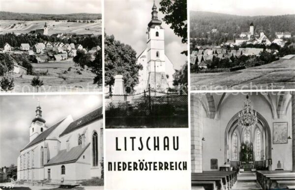 Litschau Ortsansicht mit Kirche