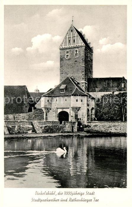 Dinkelsbuehl 1000jährige Stadt Stadtparkweiher und R