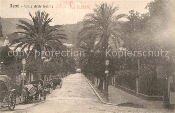 Nervi Viale delle Palme Pferdedroschken