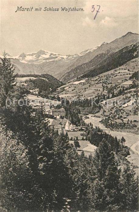 Mareit Sterzing Suedtirol Panorama Alpen mit Schloss Wolfsthurn