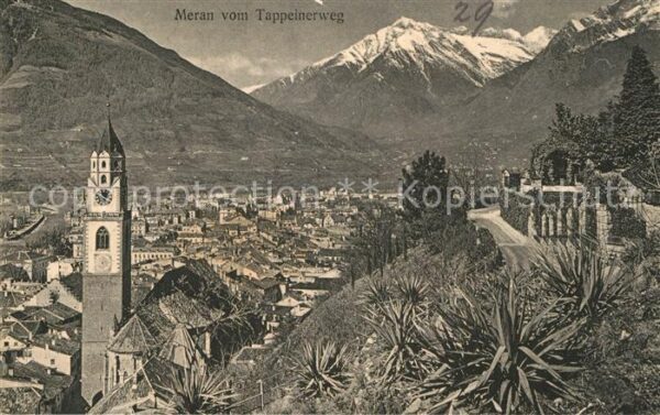 Meran Merano Stadtpanorama Blick vom Tappeinerweg